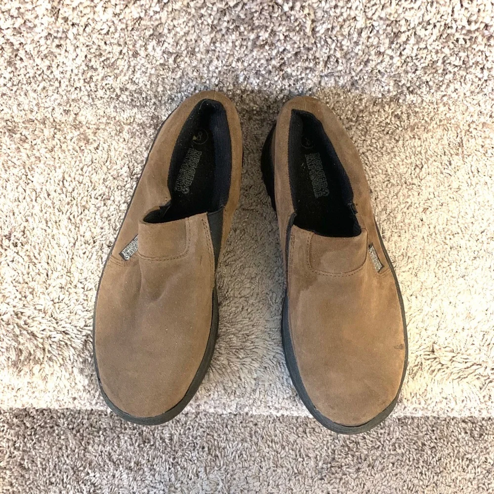 Rugged Exposure Boots Shoes Suede Loafers Brown Size 8 Men Slip On